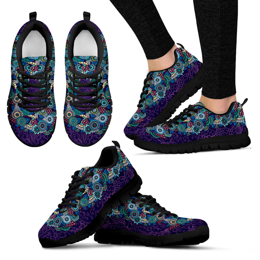 Henna Handcrafted Black Sole Sneakers