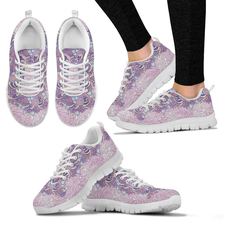 Henna Handcrafted White Sole Sneakers