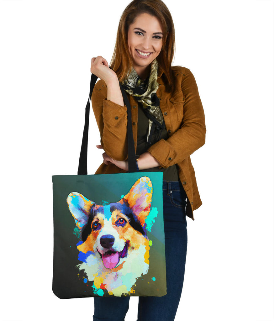 Colorful Corgi Custom Tote