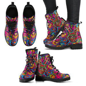 Hippie- Peace Women's Leather Boots Vegan Friendly