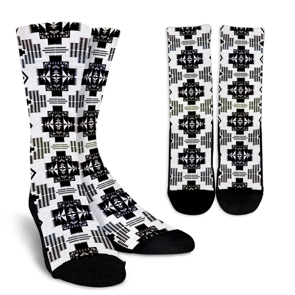 Seven Tribes Black and White Crew Socks