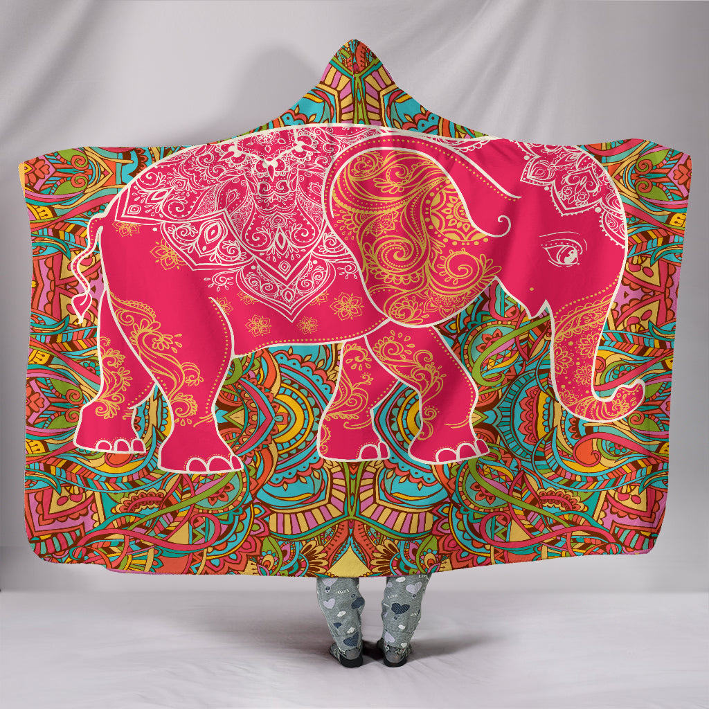 ELEPHANT- Boho Elephant Hoodie Blanket