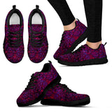 Lotus Mandala Handcrafted Black Sole Sneakers