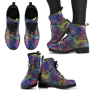 Spiritual-Geometric Mandala Women's Leather Boots