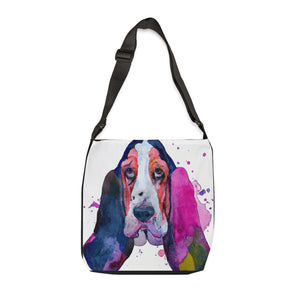 Basset Hound Art Adjustable Tote Bag with Zipper