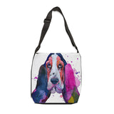 Basset Hound Art Adjustable Tote Bag with Zipper