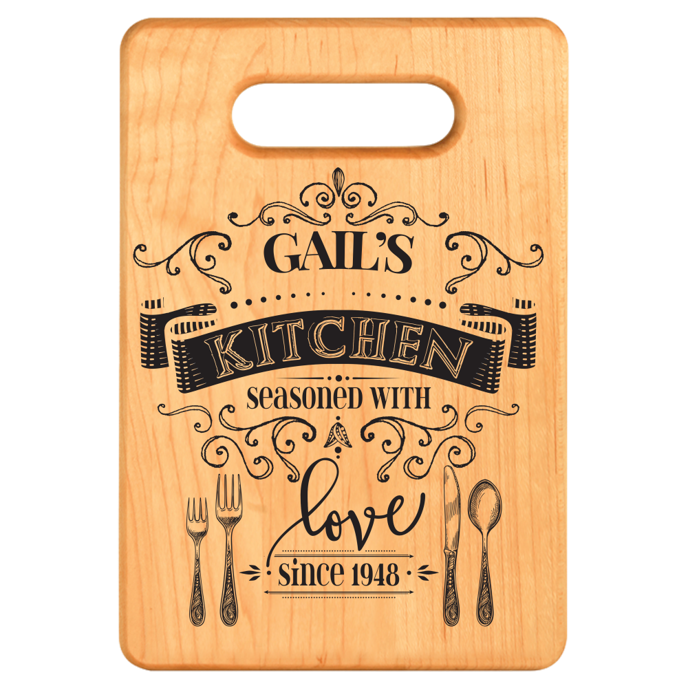 Personalized Cutting Board - Maple {Laser Etched No Colored Art}