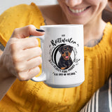 Rottweiler- My Rottweiler Leaves Paw Prints On My Heart White Coffee Mug