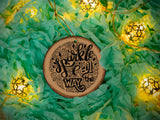 Sparkle All The Way - Wood Slice - Ceramic Round Ornament