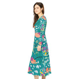 Women's Long Sleeve Dance Dress Folk Art Custom Design