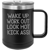 Wake Up Work Out - Coffee Laser Etched Tumbler