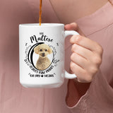 Maltese- My Maltese Leaves Paw Prints On My Heart White Coffee Mug