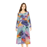 Women's Long Sleeve Dance Dress Watercolor Flowers Custom Design