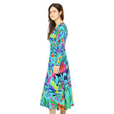 Passion For Flowers Women's Long Sleeve Dance Dress (AOP)