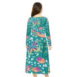 Women's Long Sleeve Dance Dress Folk Art Custom Design