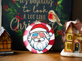 Santa - Ceramic Round Ornament