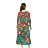 Women's Long Sleeve Dance Dress Ancient Vedic Design