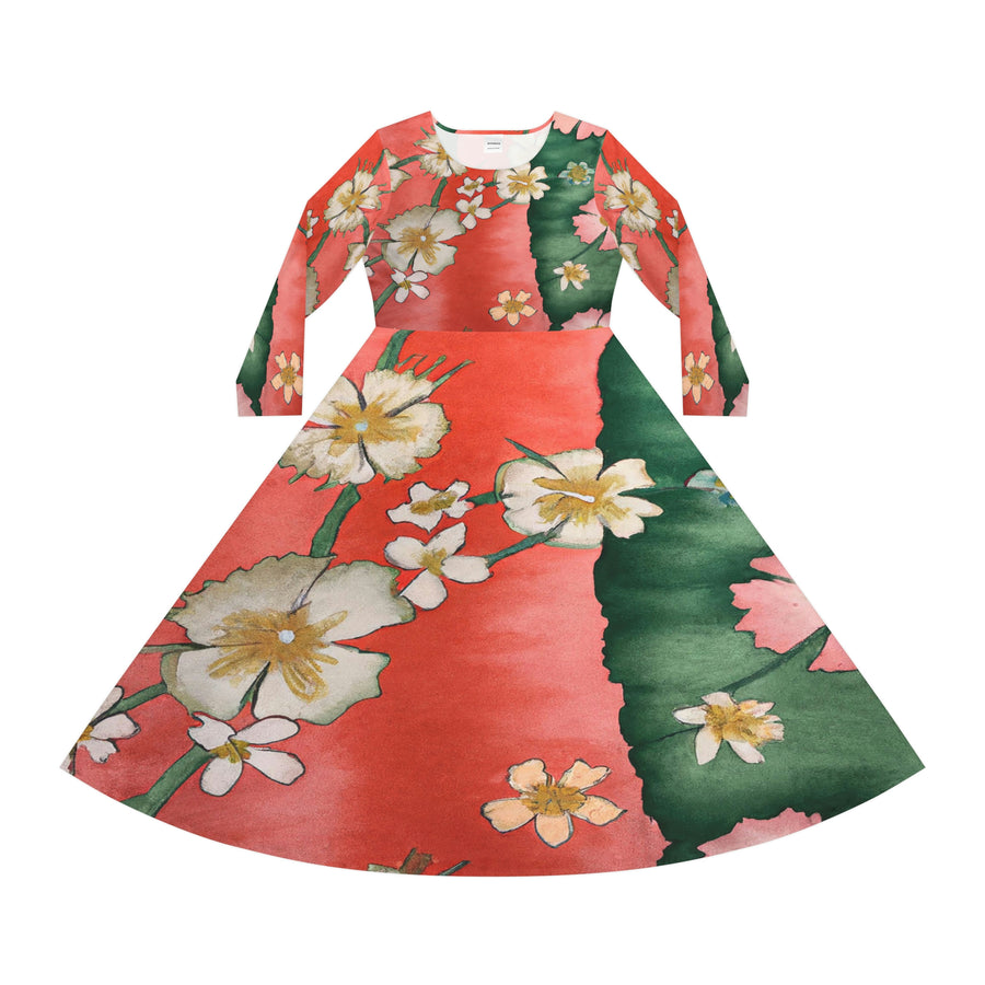 Women's Long Sleeve Dance Dress Japanese Kimono Custom Print Art