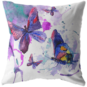 Transformation Pillows Butterfly Watercolor in Four Sizes