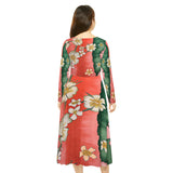 Women's Long Sleeve Dance Dress Japanese Kimono Custom Print Art