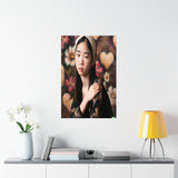 Hearts and Flowers Premium Matte Vertical Poster Vermeer Style