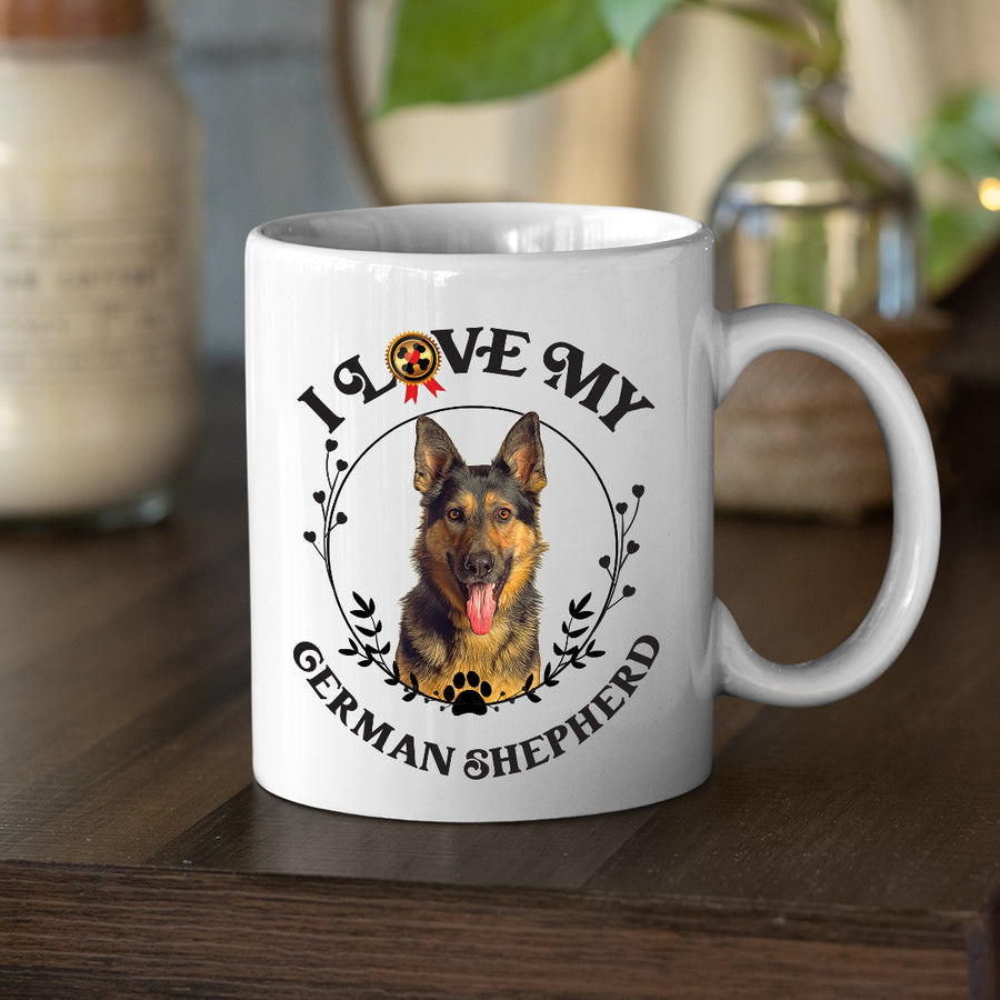 I Love My German Shepherd White Coffee Mug