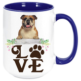Bulldog- LOVE Bulldog  Coffee Mug Colored Inside and Handle