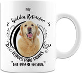 Golden Retriever- My Golden Retriever Leaves Paw Prints On My Heart White Coffee Mug