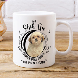 Shih Tzu- My Shih Tzu Leaves Paw Prints On My Heart White Coffee Mug