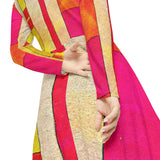 Women's Long Sleeve Dance Dress Color Blocks
