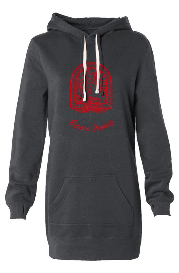 Hooded Sweatshirt Dress for Coffee Lover