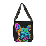 French Bulldog Art Adjustable Tote Bag with Zipper