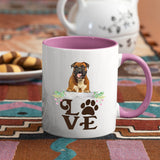 Boxer- LOVE Boxer  Coffee Mug Colored Inside and Handle