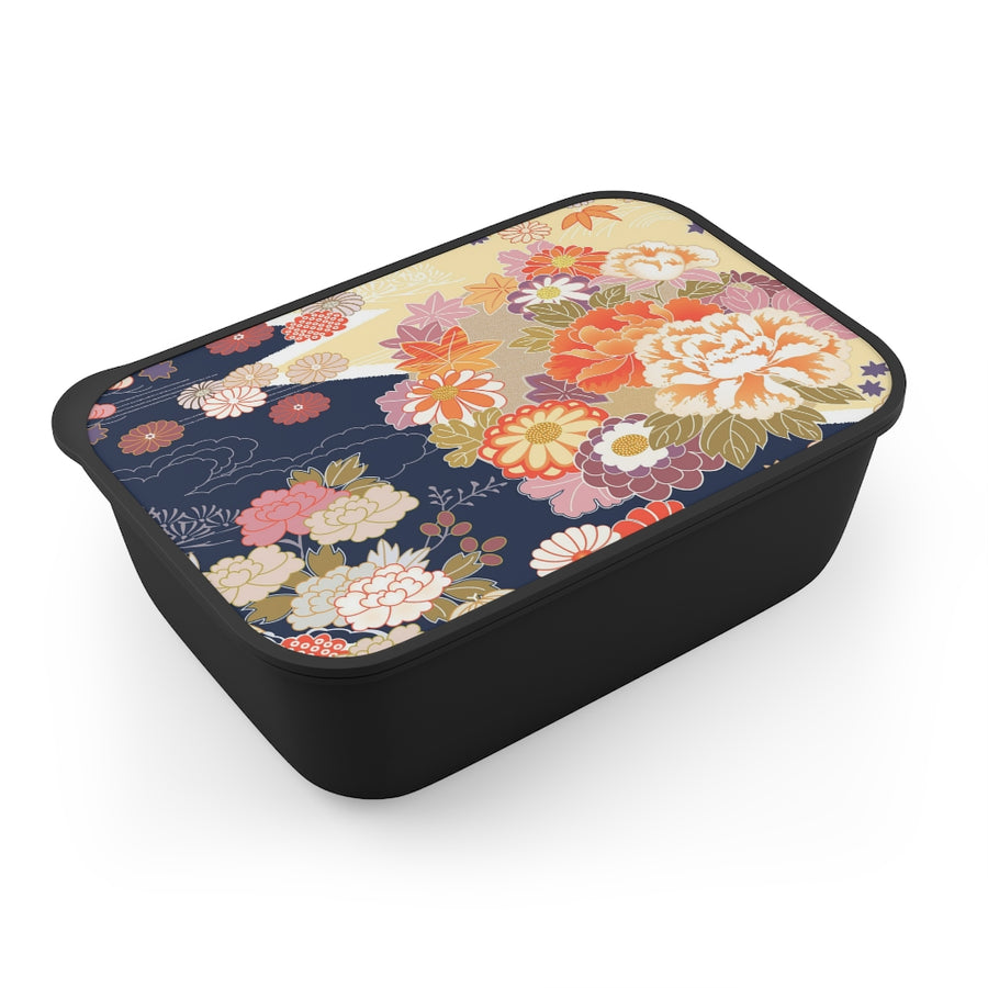 PLA Bento Box with Band and Utensils Japanese Kimono