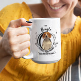 Beagle- My Beagle Leaves Paw Prints On My Heart White Coffee Mug
