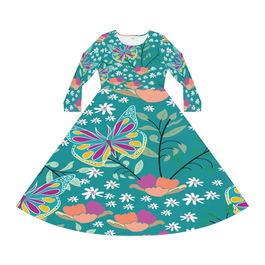 Women's Long Sleeve Dance Dress Folk Art Custom Design