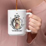 Husky- My Husky Leaves Paw Prints On My Heart White Coffee Mug