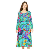 Passion For Flowers Women's Long Sleeve Dance Dress (AOP)