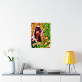 Moment of Wonder Premium Matte Vertical Poster Basset Hound Puppy Enjoying The Magic