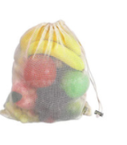 Mesh Cotton Drawstring Bags, Machine Washable