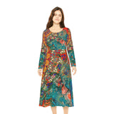 Women's Long Sleeve Dance Dress Ancient Vedic Design