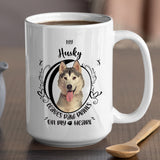 Husky- My Husky Leaves Paw Prints On My Heart White Coffee Mug