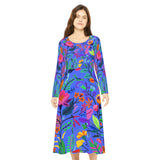 Women's Long Sleeve Dance Dress Passion For Flowers Purple