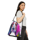 Basset Hound Art Adjustable Tote Bag with Zipper