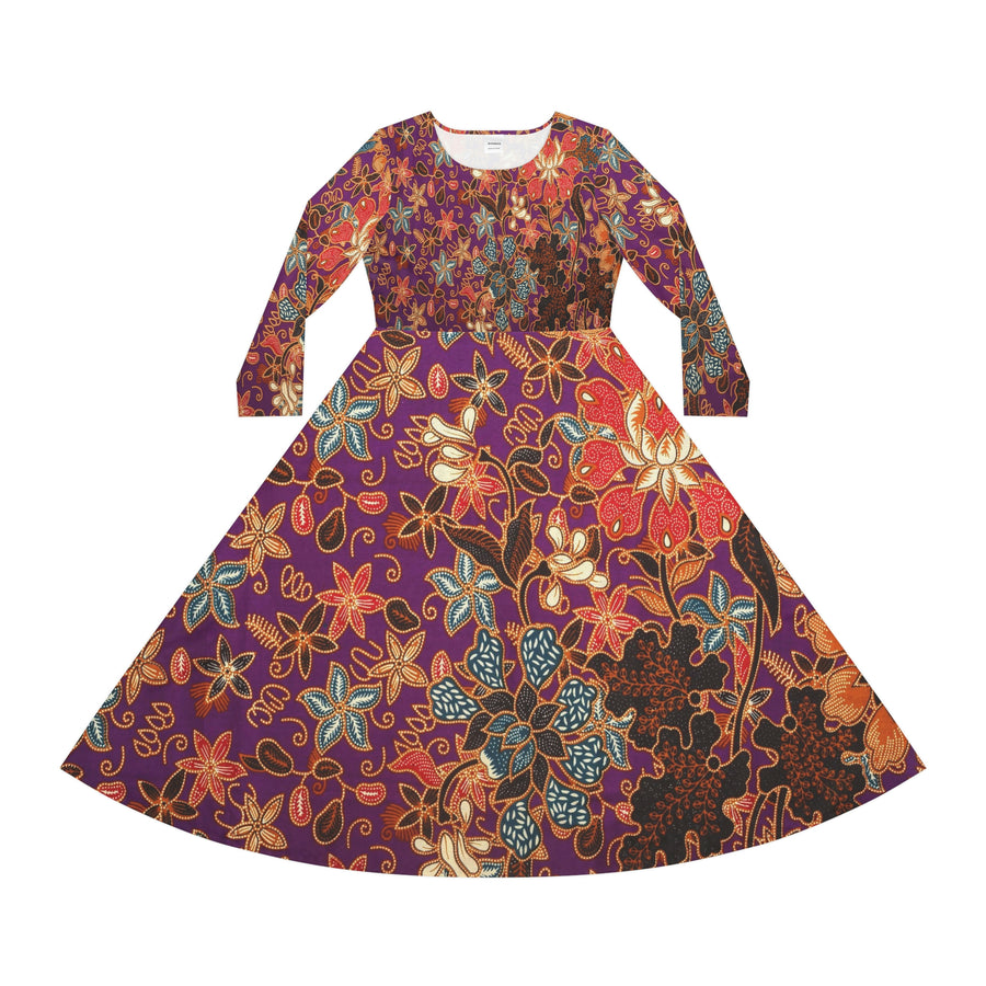 Women's Long Sleeve Dance Dress Indonesian Batik Custom Design
