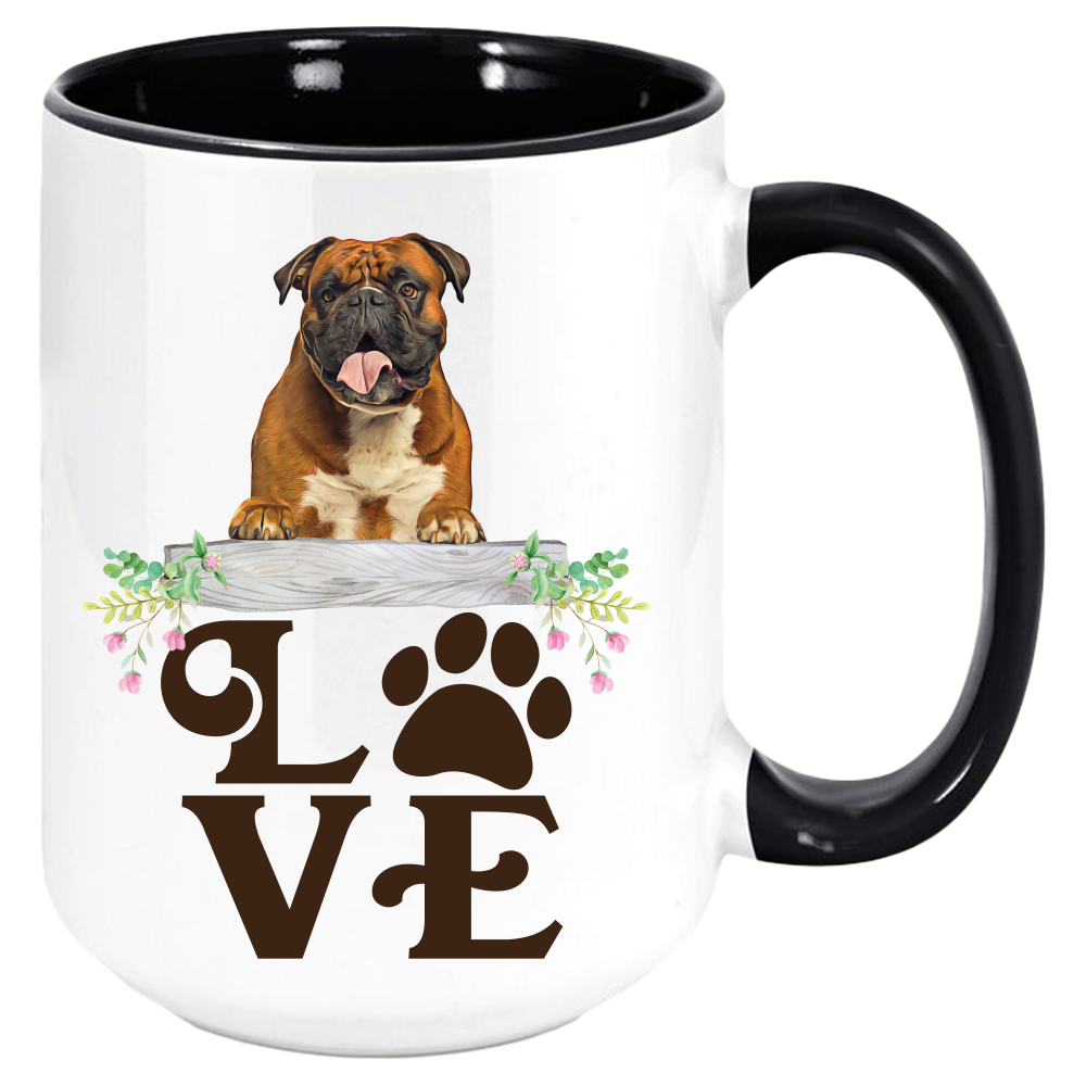 Boxer- LOVE Boxer  Coffee Mug Colored Inside and Handle