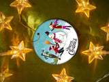 Retro Snowman - Ceramic Round Ornament