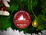 Family Cut Trees - Ceramic Round Ornament