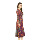 Women's Long Sleeve Dance Dress Indonesian Batik Custom Design