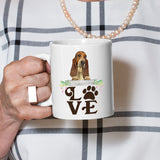 Basset- LOVE Basset Hound White Coffee Mug